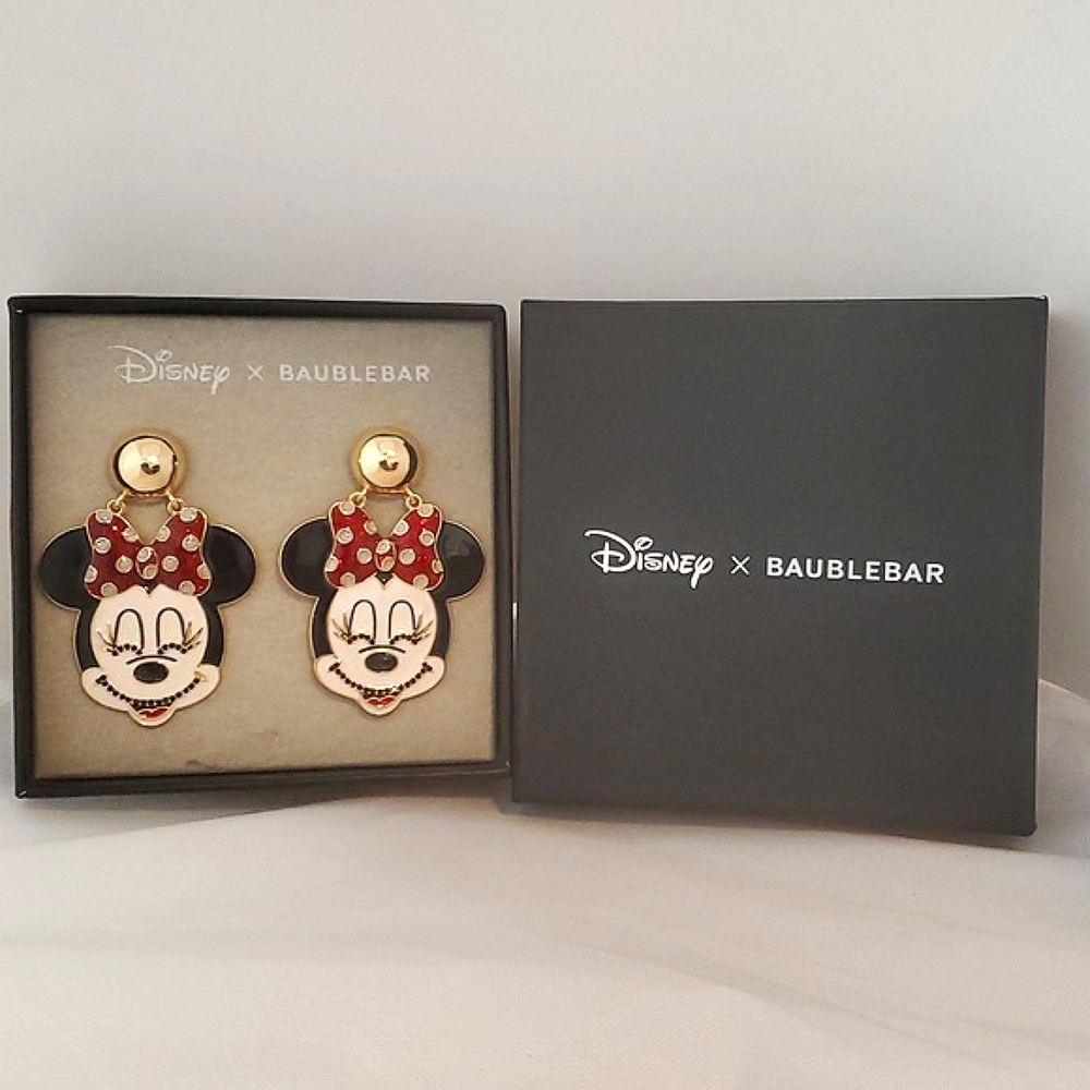 Disney Baublebar Minnie Mouse Earrings 2 1/4" L
